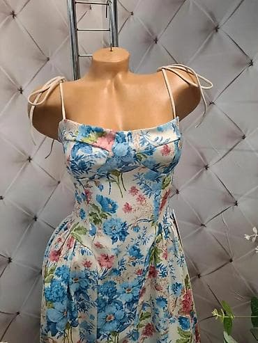 Haljine: Letnja midi haljina s cvetnim printom - Kroj: ženstveni A-kroj sa — 2