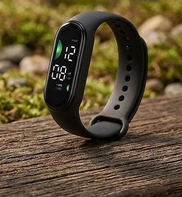 decije slusalice za muziku: Pametna fitnes narukvica – crna - Elegantan, zakrivljen AMOLED ekran — 1