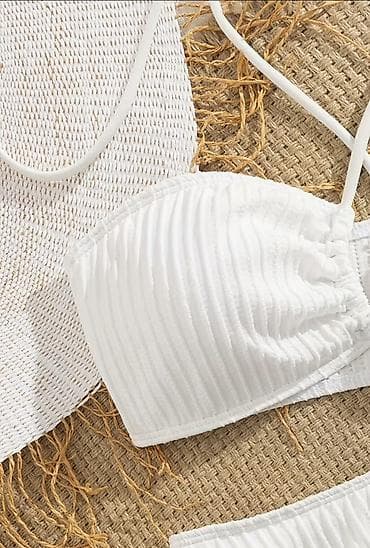 elegantna odeca: 🔥Beli dvodelni kupaći kostim – rebrasti materijal ✅L velicina - Model — 6