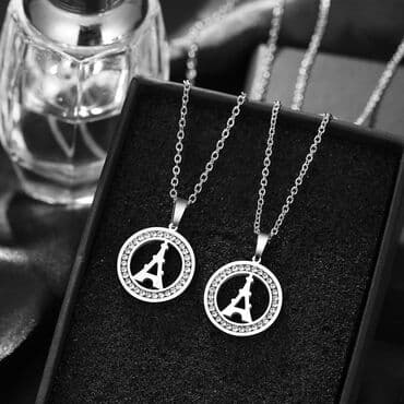 Privesci za nakit: Lancic - Ajfelov toranj sa kristalima - 316L Predivna ogrlica koja — 3