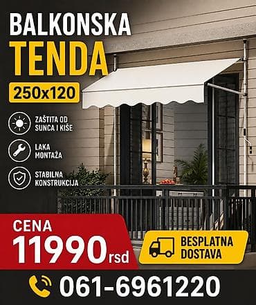 lidl ormaric iznad ves masine: Balkonska tenda 250 x 120 cm - Zaštita od sunca i kiše - Laka montaža — 1