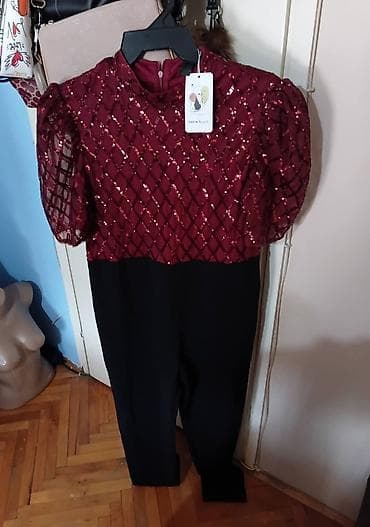 sandale za ples: Elegantni ženski kombinezon - Gornji deo: bordo crvena tkanina sa — 2