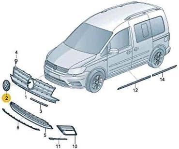 Auto-delovi: PREDNJI ZNAK (OEM) 15-20 ZA VOLKSWAGEN CADDY | Prednji znak u masci — 4