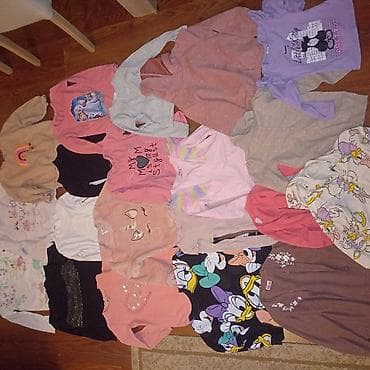 crne satenske pantalone: Paketić dečije garderobe za devojčice – razni komadi dugih rukava i — 1