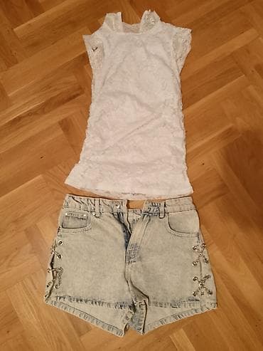 Denim šorts FB Sister – model sa lancima na stranicama - Brend: FB