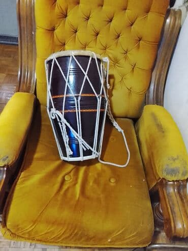 Tradicionalni ručno vezani dvooglavi bubanj (tip dholak/nafram) - — 1