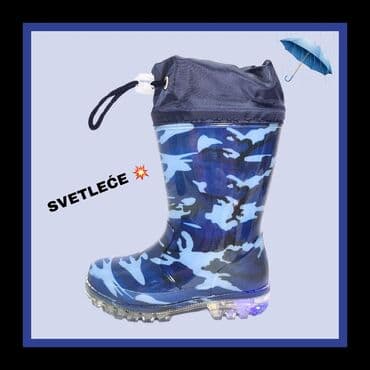 dečija obuća top: SVETLECE gumene cizmice Postavljene svetlece gumene cizmice koje — 1