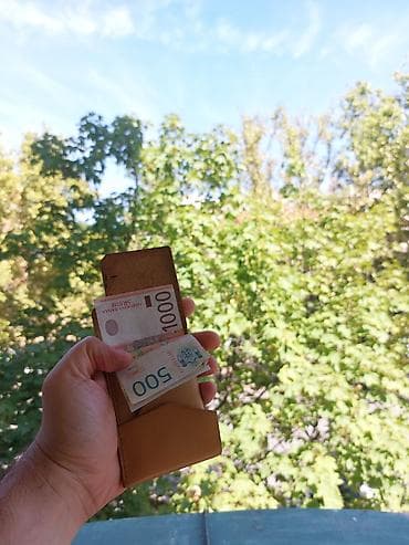 tirkizna torba: Minimalistički kožni novčanik/karticaš - Ručno rađen od prirodne kože — 4