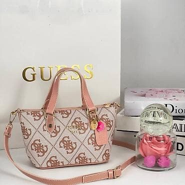 italijanske torbe: Mini torba Guess 1981 – monogram platno - Model: mini tote/crossbody — 4