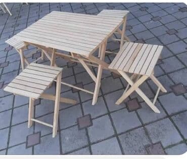 stolicice za terasu: Stočić 80×50 visina 56
Stoličice 4 kom.
Komplet 4800 — 2