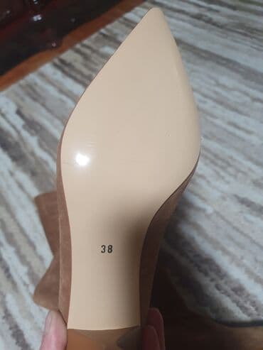 bež čizme od brušene kože: High boots, 38 — 4