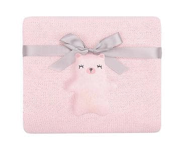 aku pistolj za pranje: KikkaBoo Pleteno baby ćebence 75x100 – Bear with Me Pink - Šifra — 1