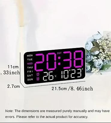 visoki stalak za cvece: Digitalni LED zidni/stoni sat sa velikim displejem - Veliki LED — 2