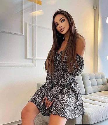 nike tn 3 original: Ženska mini haljina sa puf rukavima - Model: kroj A-linije, mini — 2