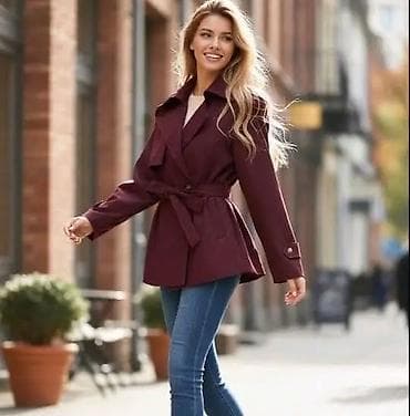 air force bez: Ženski kratki mantil sa pojasom - Elegantni kratki kroj sa izraženim — 2