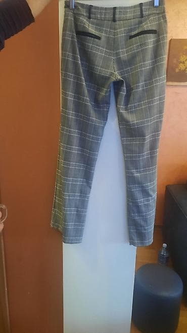 Men's Clothing: Karirane pantalone SETRE – ženske - Model: ravna nogavica blago — 3