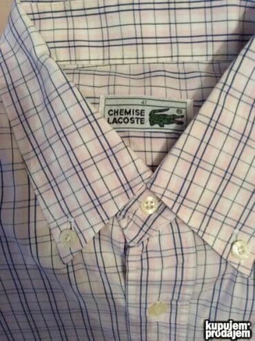 Original Lacoste kosulja L KAO NOVA 100% cotton Ramena 49cm duzina