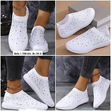 fila patike cena: Mrežaste ženske patike – slip-on model - Boje: bela i crna - Ukras — 3