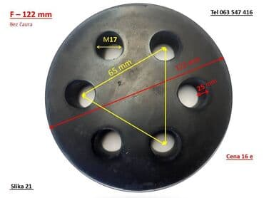 Gumena spojnica sa 6 rupa - Prečnik diska: 122 mm (F – 122 mm) - Bez