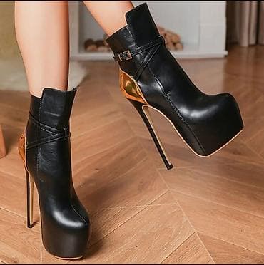 suknja sa slicem napred: Ženske gležnjače sa platformom i visokom štiklom. Odgovara broju 41 — 6