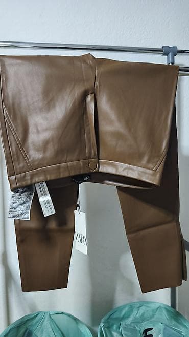 cortefiel pantalone: ZARA ženske pantalone od eko‑kože - Model: uske/skinny, visokog — 3