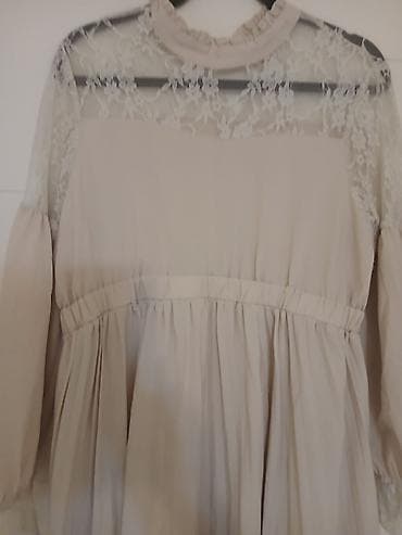 Ostalo: Dugačka elegantna haljina u bež/boja šampanjca nijansi. - Model: maxi — 2