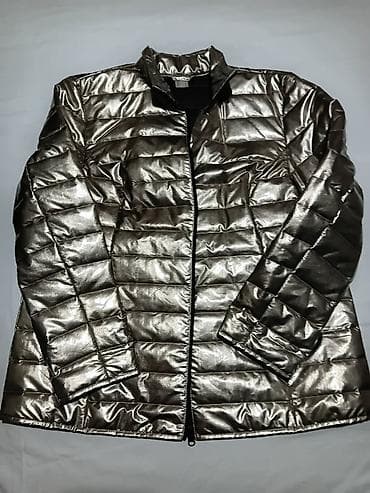 Ženska lagana jakna, metalik zlatne boje xl/xxl - Model: prošivena