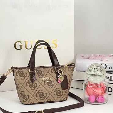 italijanske torbe: Mini torba Guess 1981 – monogram platno - Model: mini tote/crossbody — 7