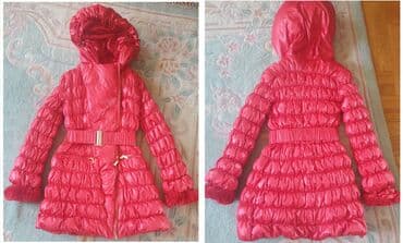 krzno za jakne: BLUMARINE jeans original fazonska crvena stepana perjana jakna sa — 2