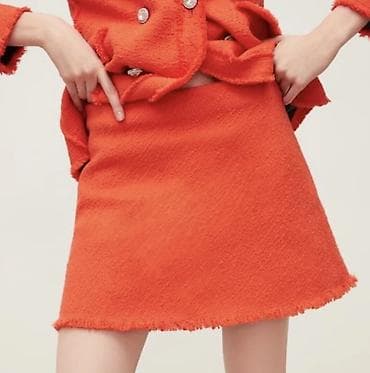 suknje a kroja: Ženska mini suknja u jarko narandžastoj boji - Kroj: A‑line mini — 2