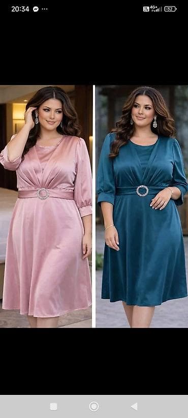 slike od cirkona: Elegantne haljine za punije dame – midi dužina - Kroj: A-line/midi — 3