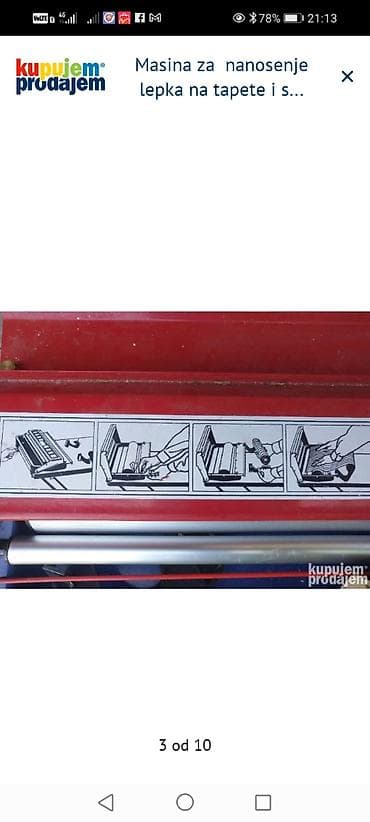 testera dodatak za brusilicu: Mašina za nanošenje lepka na tapete (pasting machine) - Namenjena za — 3