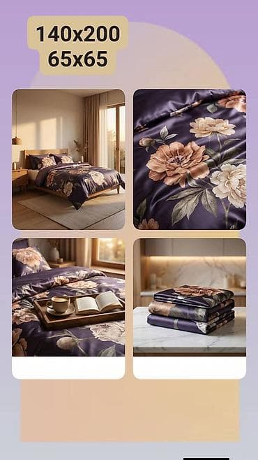 singl posteljina: Komplet posteljine sa cvetnim dezenom - Dimenzije: - — 1