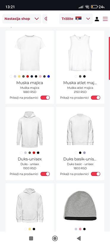 feedback trenerke muske: Kolekcija osnovnih tekstilnih proizvoda za personalizaciju i — 1