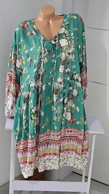 za svadbu: Boho tunika/haljina sa printom 🍀Kroj: komotna A-linija sa spuštenim — 7