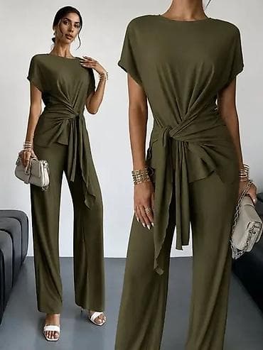 Kompleti: Elegantni ženski komplet – top + pantalone sa visokim strukom - Kroj — 5