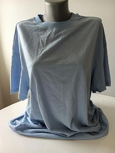 pull and bear beograd: Pamučna oversized majica kratkih rukava – svetloplava - Klasičan — 1