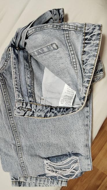 cargo pantalone: Model farmerke, svetlo sivi/izbleđeni džins sa „acid wash” efektom — 3