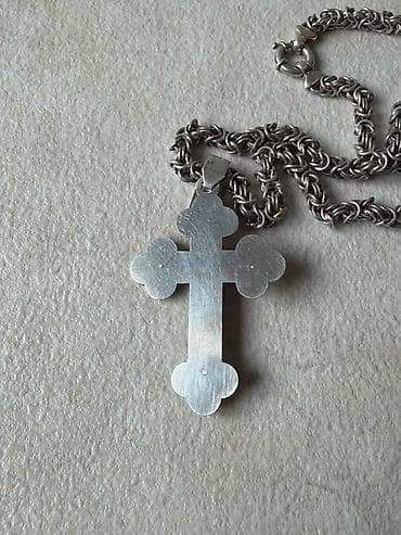 swatch satovi cene: Masivan srebrni lanac sa krstom 925 (61.7g, 57.5cm) Prodajem masivan — 2