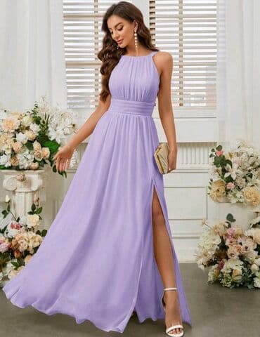 zara helanke sa prorezom: S (EU 36), color - Lilac, Evening, Without sleeves — 1