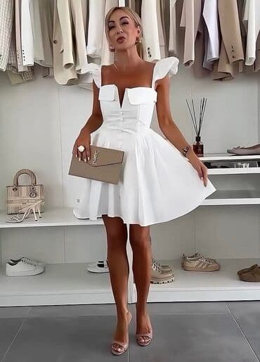 haljine sa kaisem: One size, color - White, Oversize, With the straps — 1