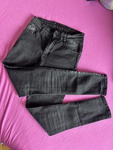 Kućna odeća: Sive farmerke – klasičan kroj - Boja: tamno siva (isprani efekat) - — 1