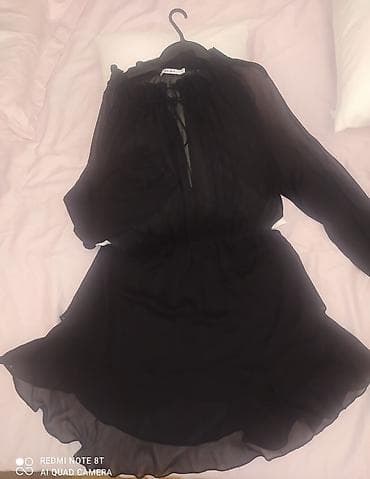 ugg cizmi: NA-KD crna haljina od šifona, veličina 40. - Kroj: mini dužina sa — 1