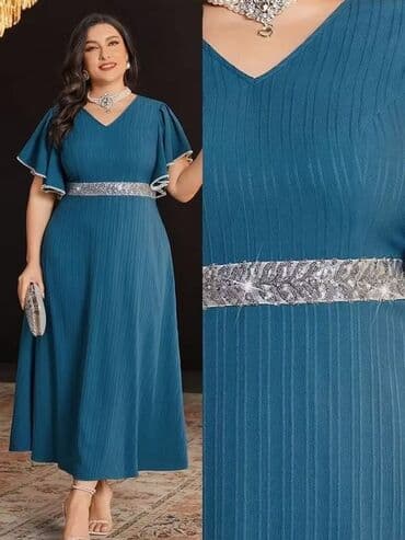 nis haljine za maturu: 💫Elegantna večernja haljina u petrol plavoj boji Cena:3700 din — 3