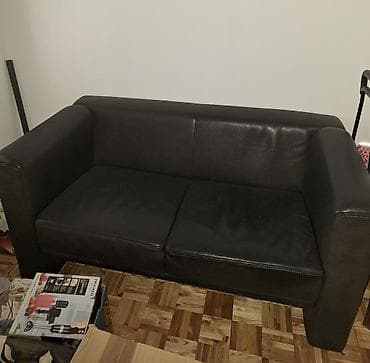 nogare za stolove: Na prodaju kozni trosedcrne boje donesen iz Nemacke, od koze boks — 5