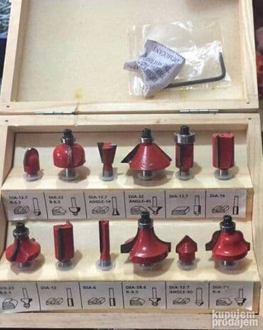 Motorne testere: Set Glodala za Obradu Drveta NOV 12 Komada Prrihvat 6,35 ili 8 mm 1490 — 2