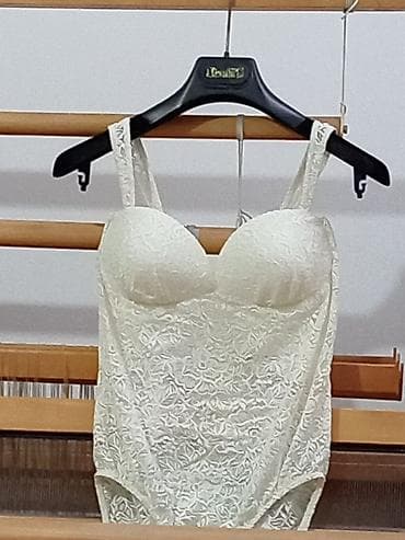 korpa za svadbu: SUPER POVOLJNO! NOV čipkani body boje slonovače( krem boje) sa čvrstim — 5