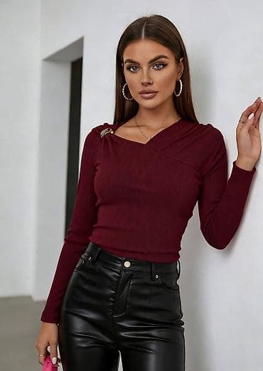 Men's Footwear: Elegantna ženska bluza sa dugim rukavima i asimetričnim izrezom na — 5