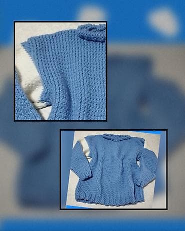 Džemper novi ručno pleteni vel XL. Obim grudi 110 cm, obim ramena 114