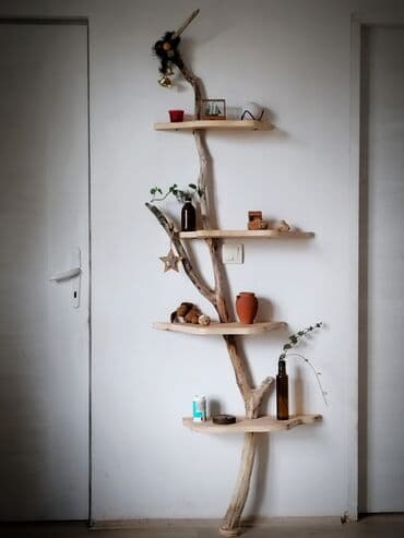 polica za cd: Unikatna zidna polica “Drvo” - Ručno rađena unilatna dekorativna — 8